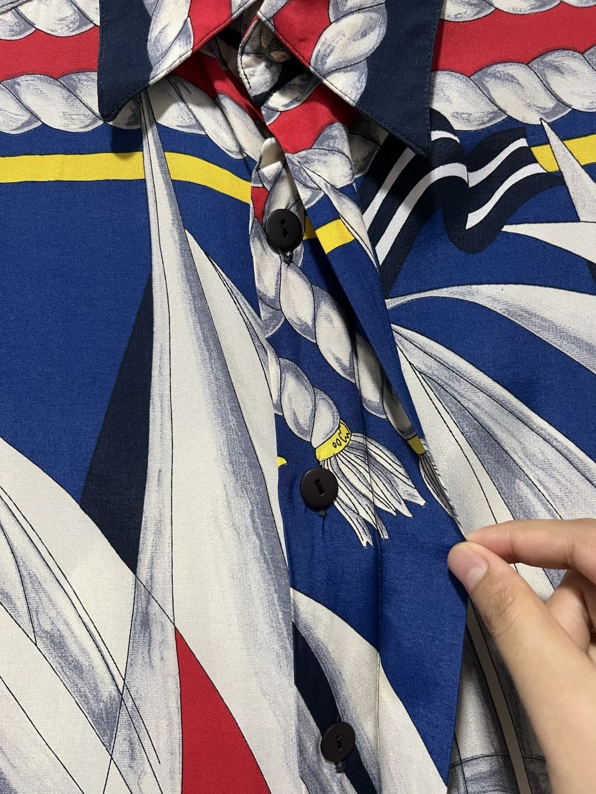 Other Le Hangar Paris Multicolor Sailboat Rare 90s Rayon Shirt Size US M / EU 48-50 / 2 - 7 Thumbnail