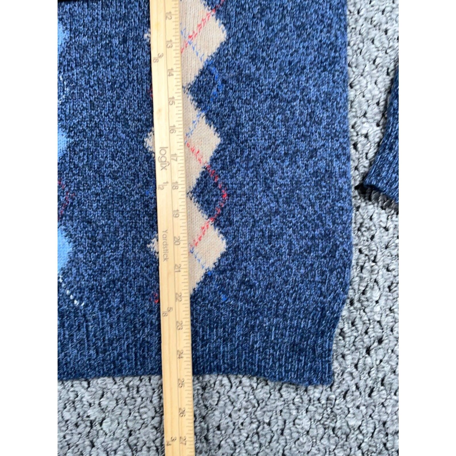 Vintage VINTAGE Argyle Pattern Wool Blend Sweater Mens Adult Large Blue Lightweight Preppy 90s Size US L / EU 52-54 / 3 - 7 Thumbnail