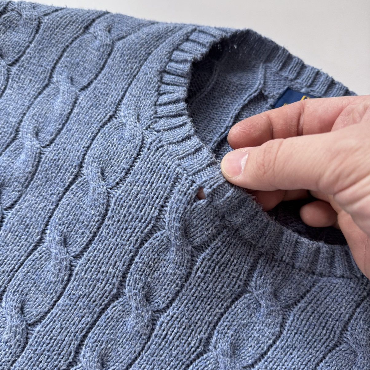 Polo Ralph Lauren × Ralph Lauren Polo Ralph Lauren Cable Knit Blue Sweater Jumper Old money Size US XL / EU 56 / 4 - 4 Thumbnail