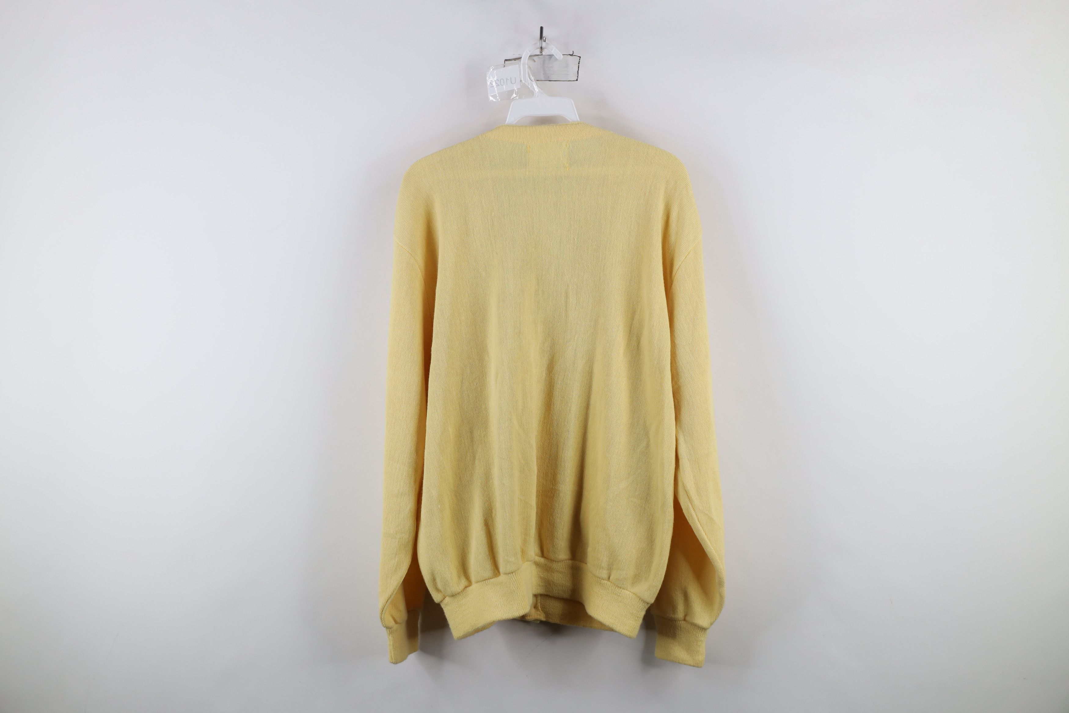 Vintage Vintage 60s 70s Streetwear Knit Cardigan Sweater Yellow USA Size US XL / EU 56 / 4 - 8 Thumbnail