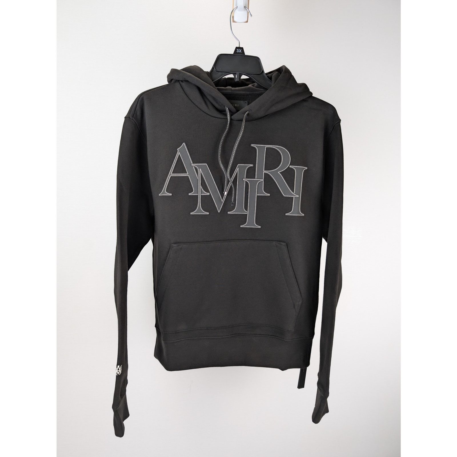 Amiri o1rshd1 Q:2 / Applique Logo Hoodie in Black Size US M / EU 48-50 / 2 - 2 Thumbnail