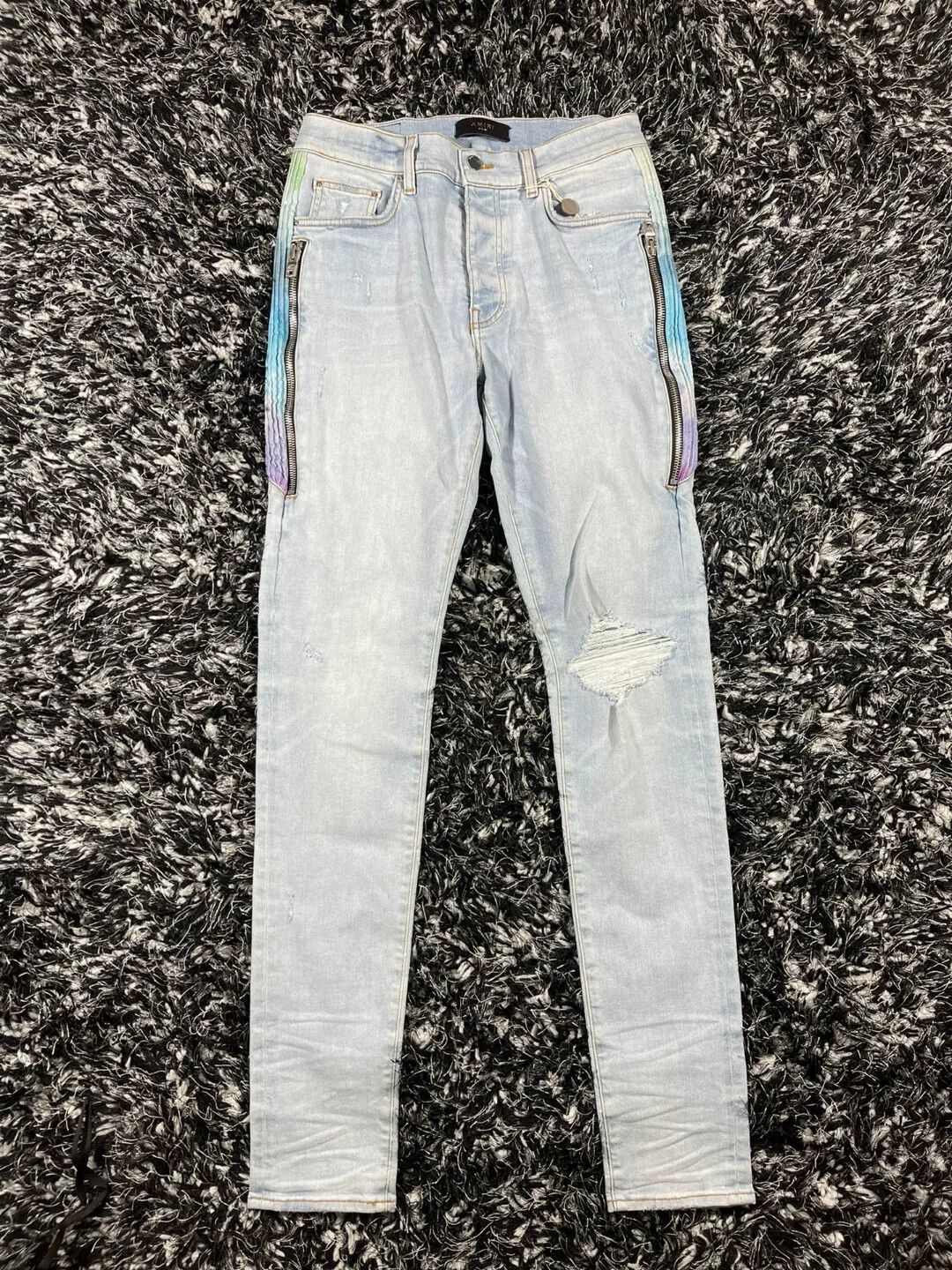 Amiri Amiri Watercolor Half Track Jean Size US 33 - 1 Thumbnail