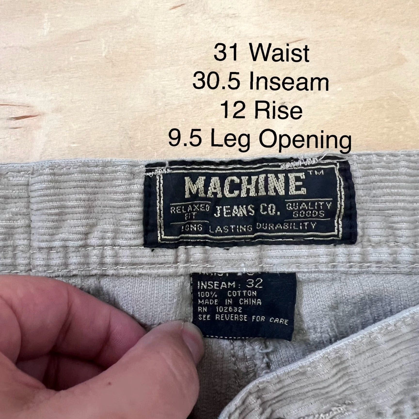 Toy Machine VINTAGE Machine Jeans CO Corduory Pants 31 Beige Baggy Wide Leg Y2K Streetwear Size US 31 - 5 Thumbnail