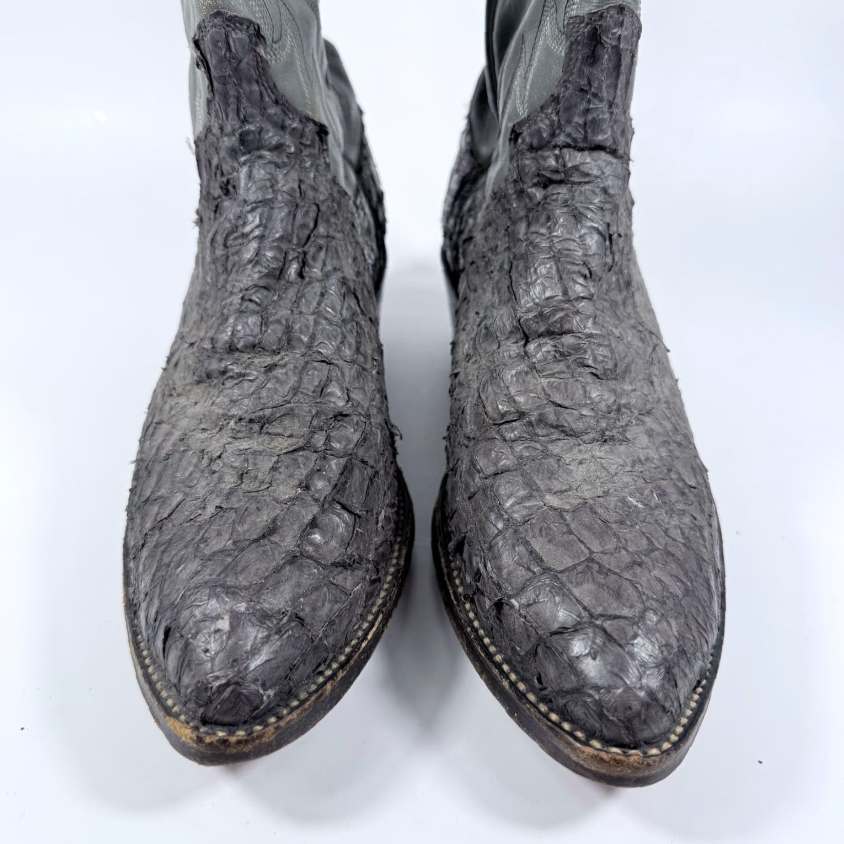 Dan Post Dan Post Dorsal Sea Bass Cowboy Western Boots Men's Gray Leather Pull On Size 8 Size US 8 / EU 41 - 4 Thumbnail