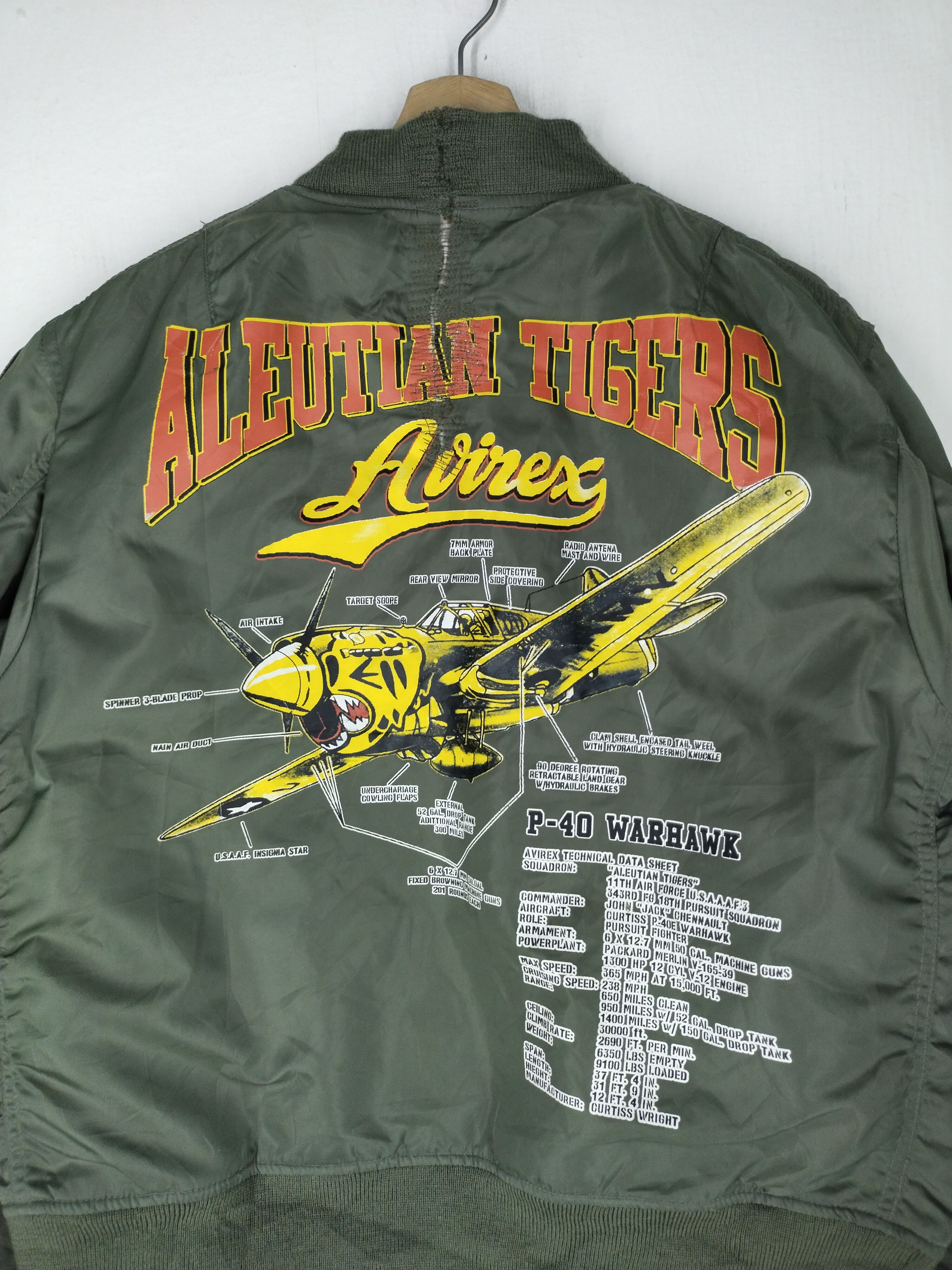 Avirex Avirex P-40 Warhawk Aleutian Tigers Bomber Jacket Size US L / EU 52-54 / 3 - 13 Thumbnail