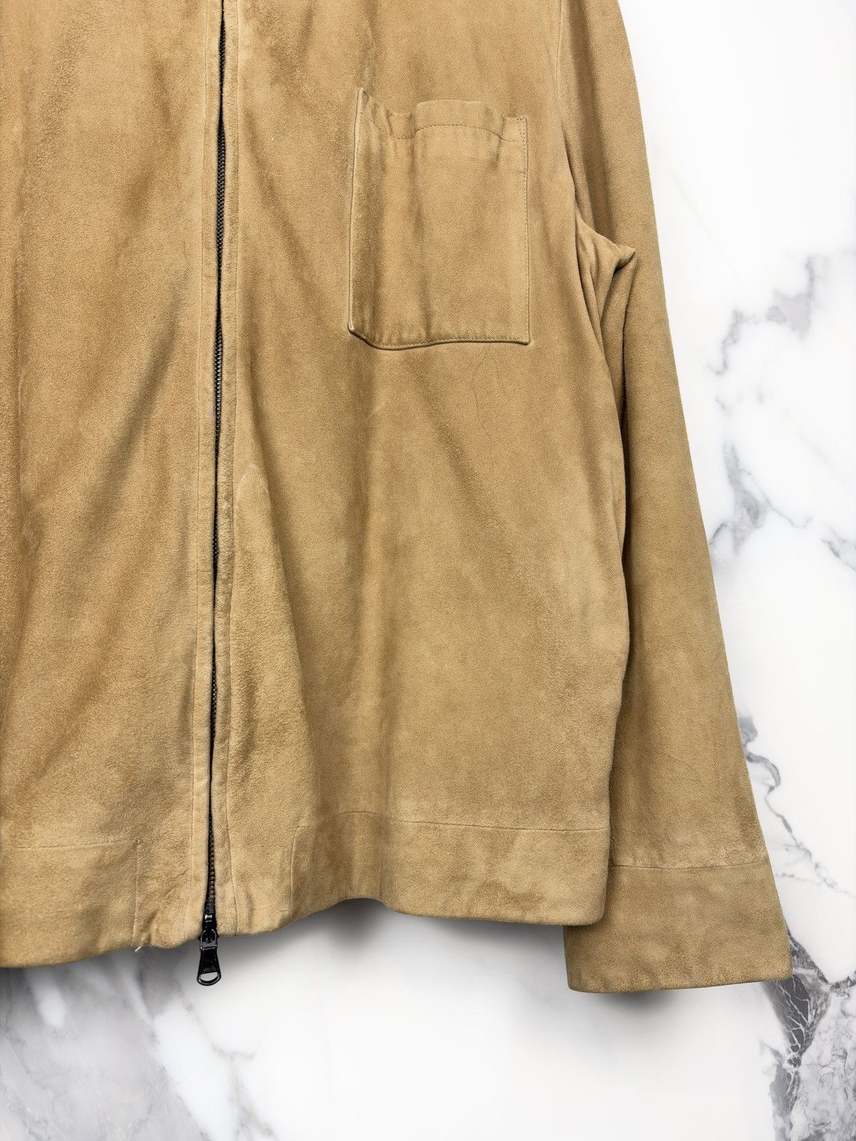 Helmut Lang Helmut Lang Vintage One Pocket Trucker Suede Leather Jacket Size US L / EU 52-54 / 3 - 4 Thumbnail
