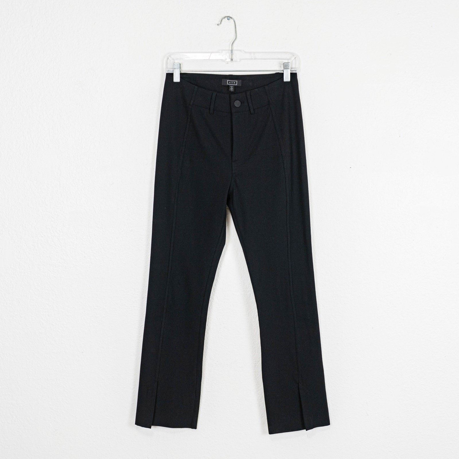 AYR AYR the Sizzle Split cuff stretch pants in black size 6 Size 28" / US 6 / IT 42 - 9 Thumbnail