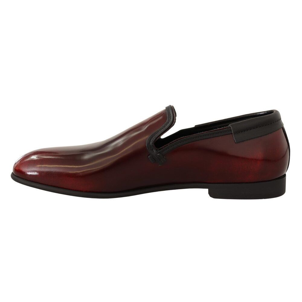 Dolce & Gabbana Dolce & Gabbana Elegant Bordeaux Leather Loafers Size US 7 / EU 40 - 7 Thumbnail