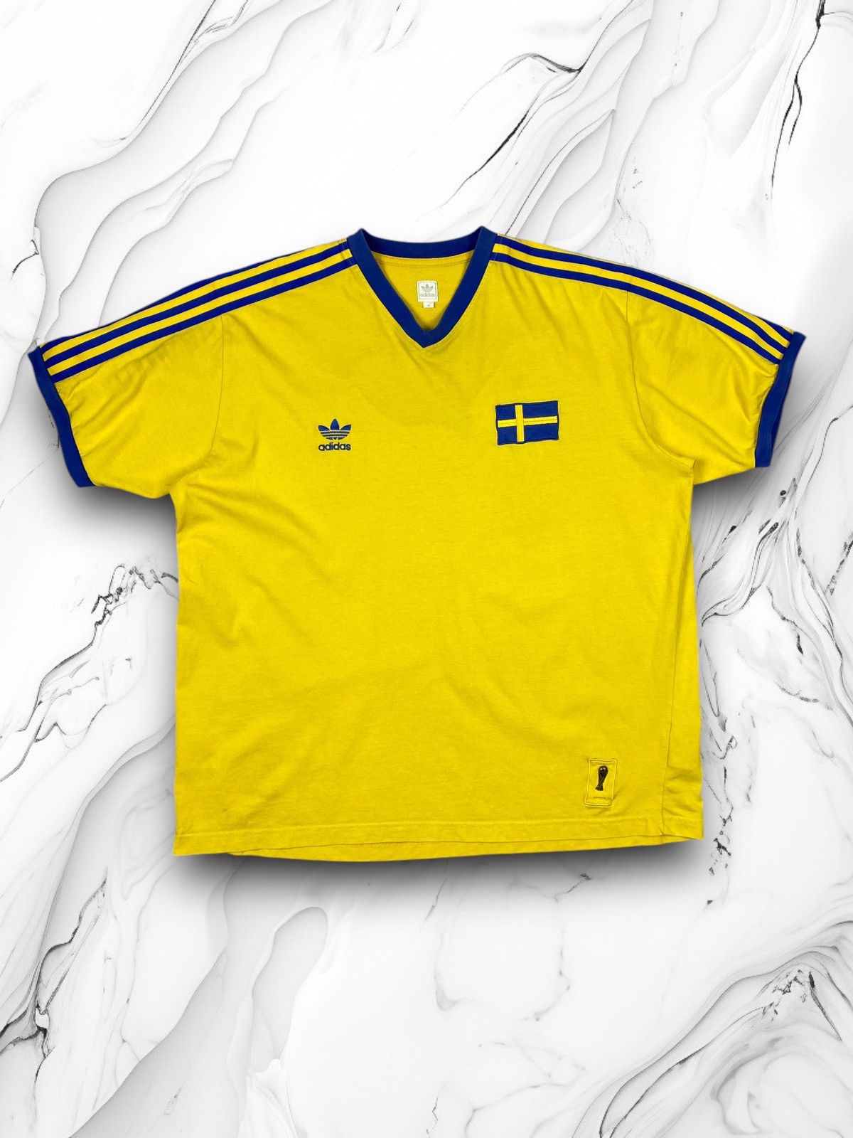 Adidas × Vintage Vintage Adidas Sweden 1974 / 2006 FIFA World Cup Jersey tee Size US XL / EU 56 / 4 - 1 Thumbnail