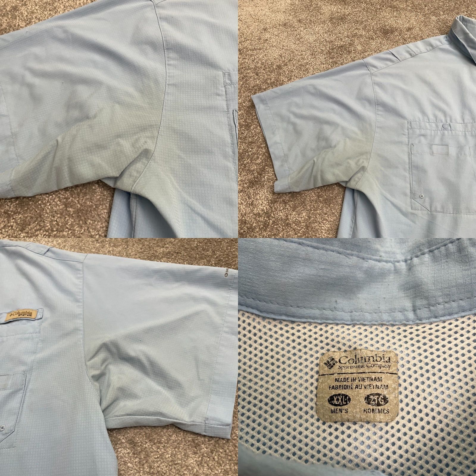 Vintage Columbia PFG Omni Shade Tamiami Shirt Mens XXL Light Blue Short Sleeve Fishing Size US XXL / EU 58 / 5 - 8 Thumbnail