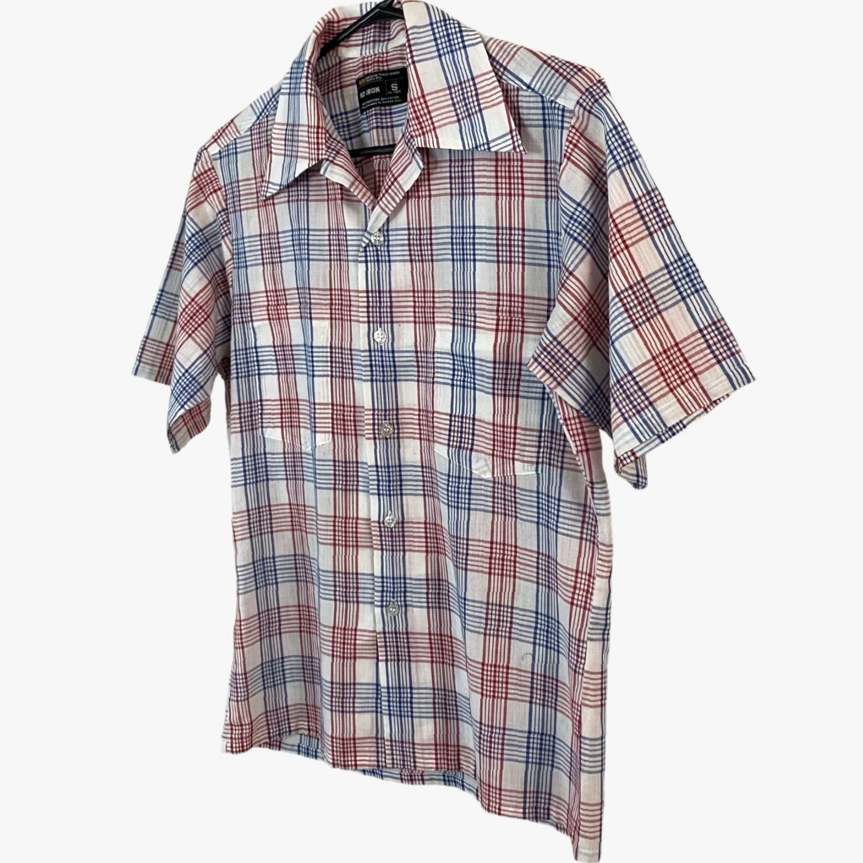 JCPenney VINTAGE JC Penney Plaid Sport Shirt Men's S White Short-Sleeve Button-Up 70s Classic Retro 70s Mens Small Short Sleeve Button-Up Size US S / EU 44-46 / 1 - 3 Thumbnail