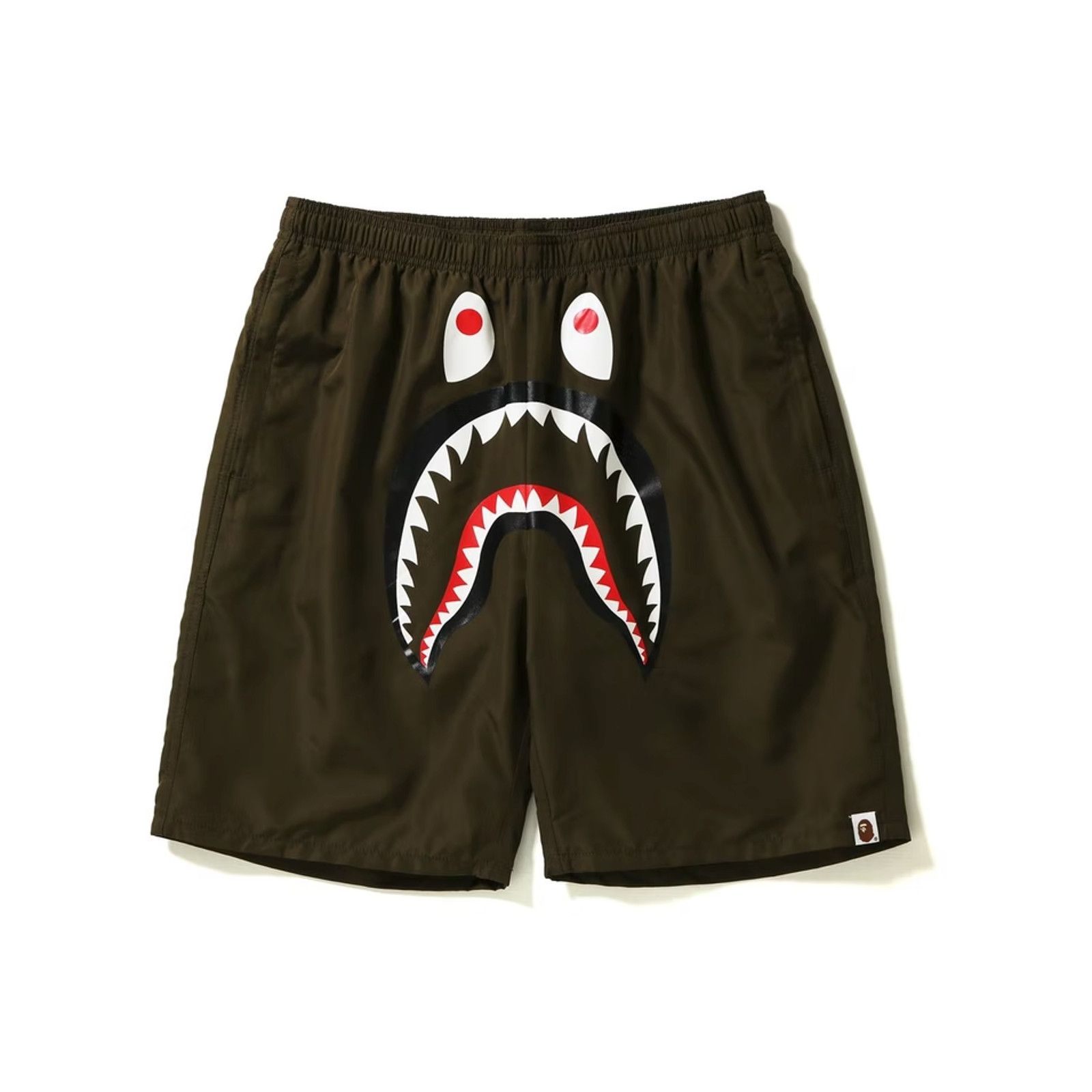 image of Bape Shark Beach Shorts Olivedrab, Men's (Size 41)