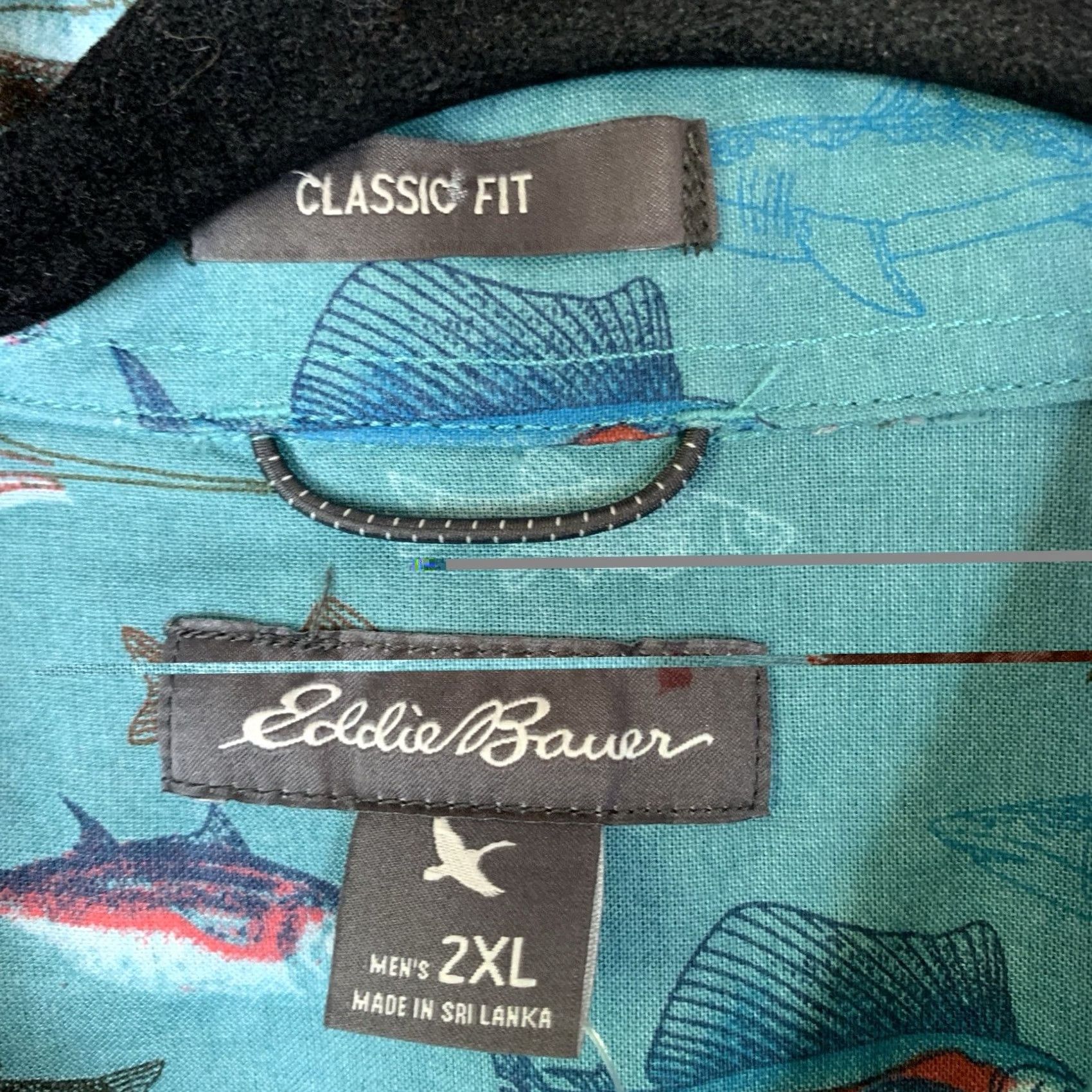 Eddie Bauer Eddie Bauer Shirt Men 2XL Green Mr. Baja Fish All Over AOP Classic Fit Button-Up Shirt Size US XXL / EU 58 / 5 - 4 Thumbnail