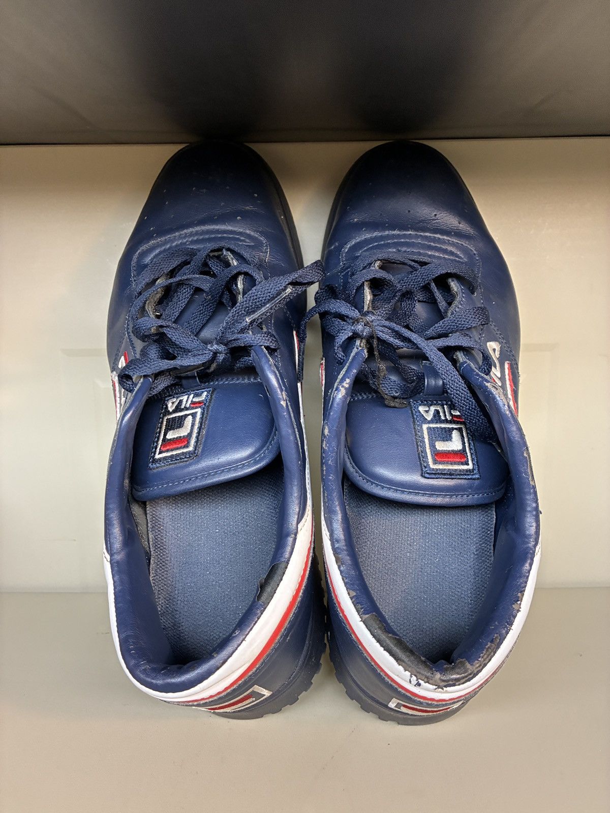 Fila Fila Original Fitness Shoes Mens Sz 13 White Blue Red Low Size US 13 / EU 46 - 5 Thumbnail