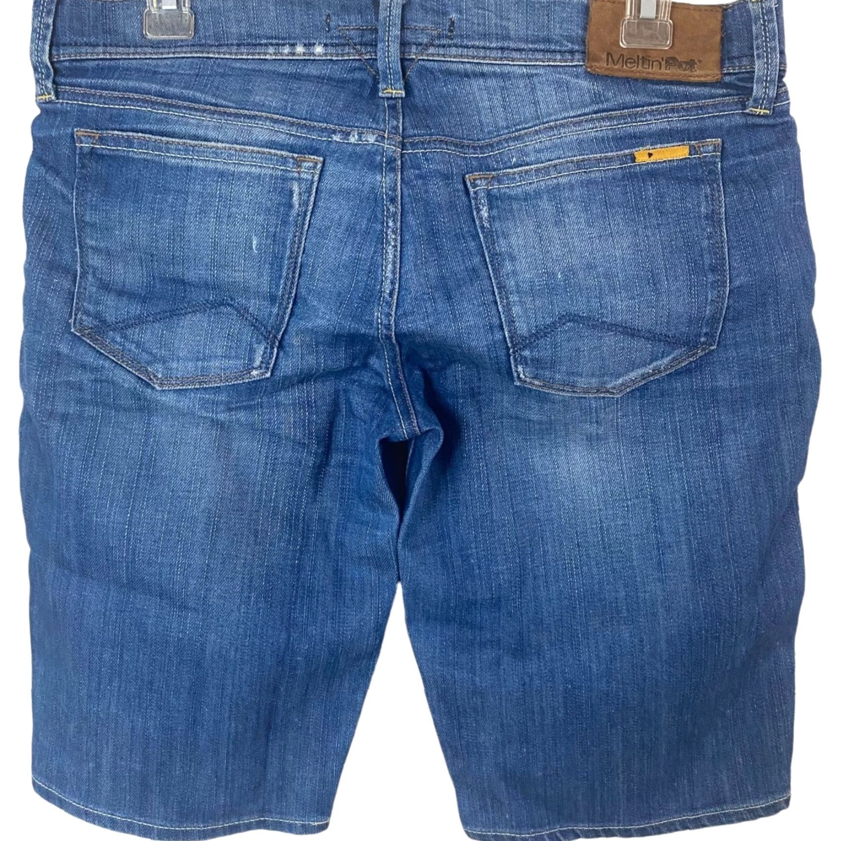 Denime Meltin' Pot Pamel Bermuda Jean Shorts Women's 30 Medium Wash Denim Blue 5-Pocket Style Bermuda, 98% Cotton 2% Elastane Womens/Plus? Size 30" / US 8 / IT 44 - 4 Thumbnail