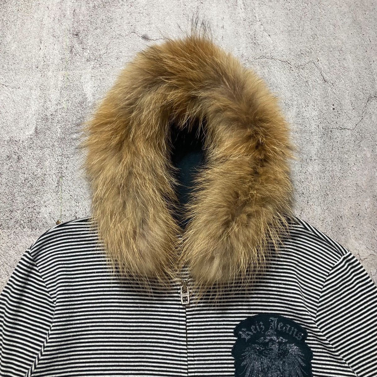 Japanese Brand 2000s Reiz Jeans Poem Striped Fur Ziphoodie Punk Lgb Style Size US M / EU 48-50 / 2 - 9 Thumbnail