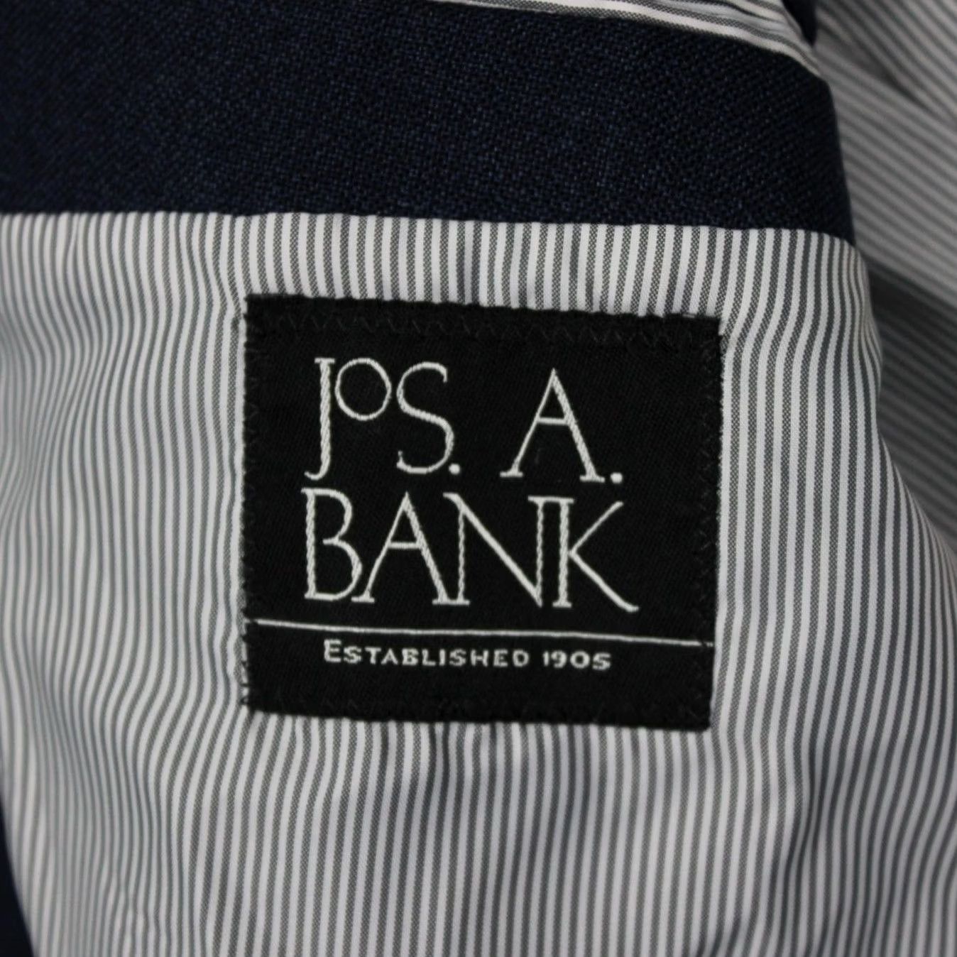 Jos. A. Bank Jos. A. Bank Sports Jacket Mens 46 Blue Linen/Wool Blend Notch Lapel 2-Button Single-Breasted Regular 52 Chest Suit Jacket Size 46R - 6 Thumbnail