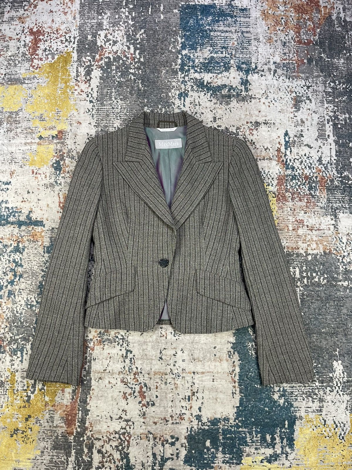 Max Mara MaxMara Lycra Sensation Notch Lapel Blazer Size XS / US 0-2 / IT 36-38 - 1 Thumbnail