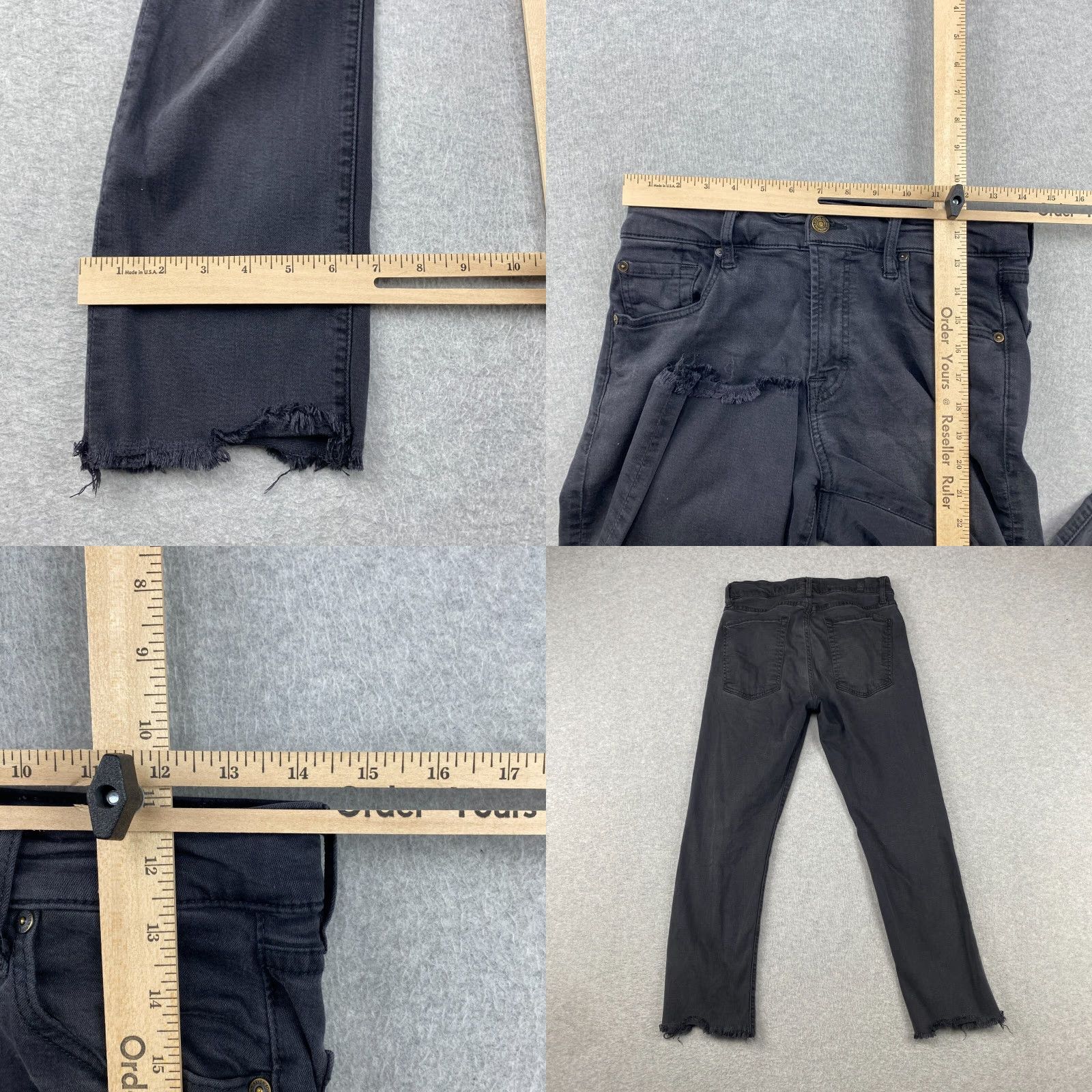 7 For All Mankind 7 For All Mankind Slimmy Jeans Mens 31 Black Luxe Sport Frayed Stretch Straight Jeans Size US 31 - 8 Thumbnail