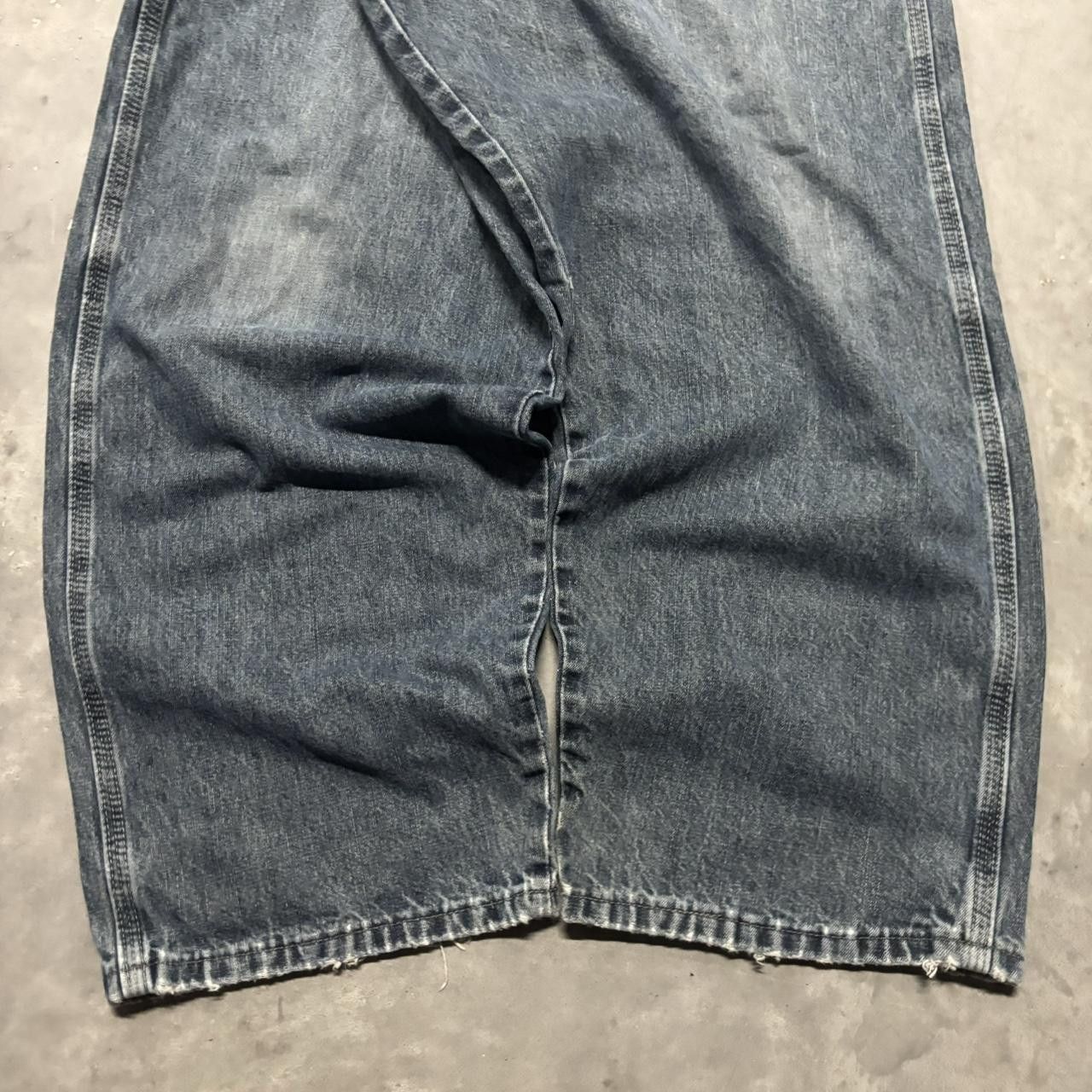 Japanese Brand × Vintage Crazy Vintage Y2K/2000s Baggy Grunge Dark Wash Skater Carpenter Denim Jeans! Size US 42 / EU 58 - 6 Thumbnail