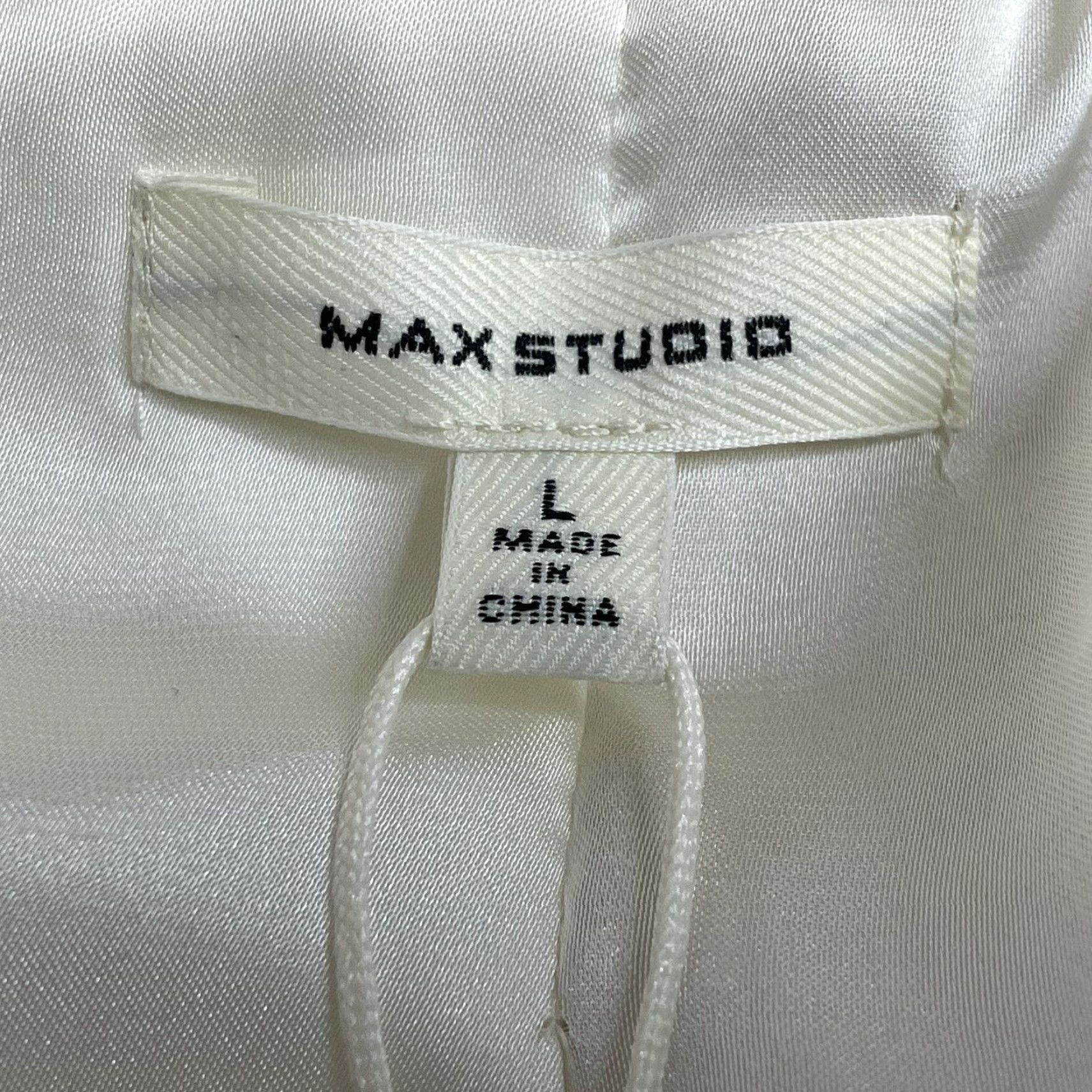 Vintage Max Studio Womens Teddy Coat Jacket Size Large Ivory Hidden Snaps Pockets NWT Size L / US 10 / IT 46 - 6 Thumbnail