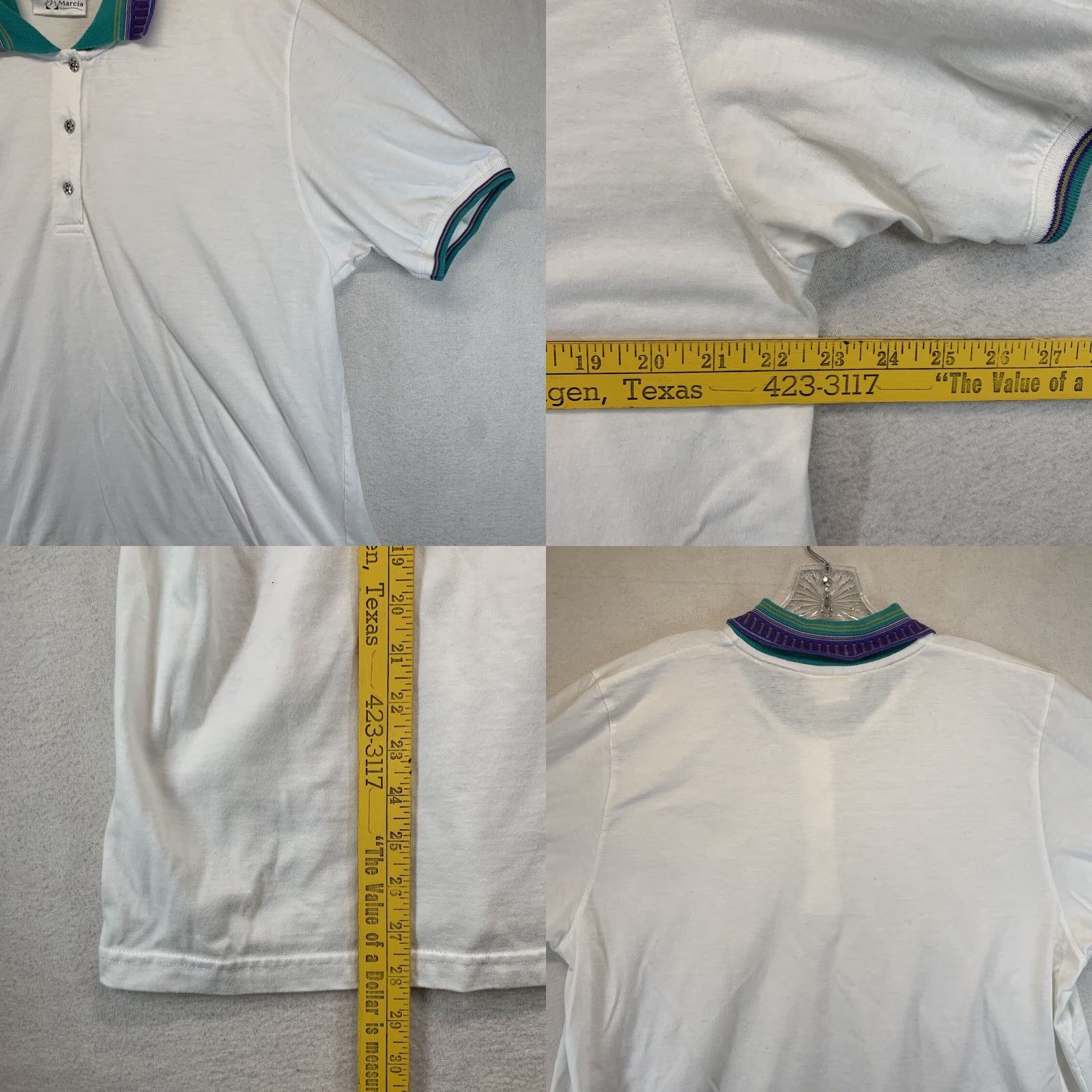 Vintage VINTAGE Marcia Polo Shirt WOMENS XL White Aztec Pattern 90s Casual Sporty Preppy Button Size XL / US 12-14 / IT 48-50 - 8 Thumbnail