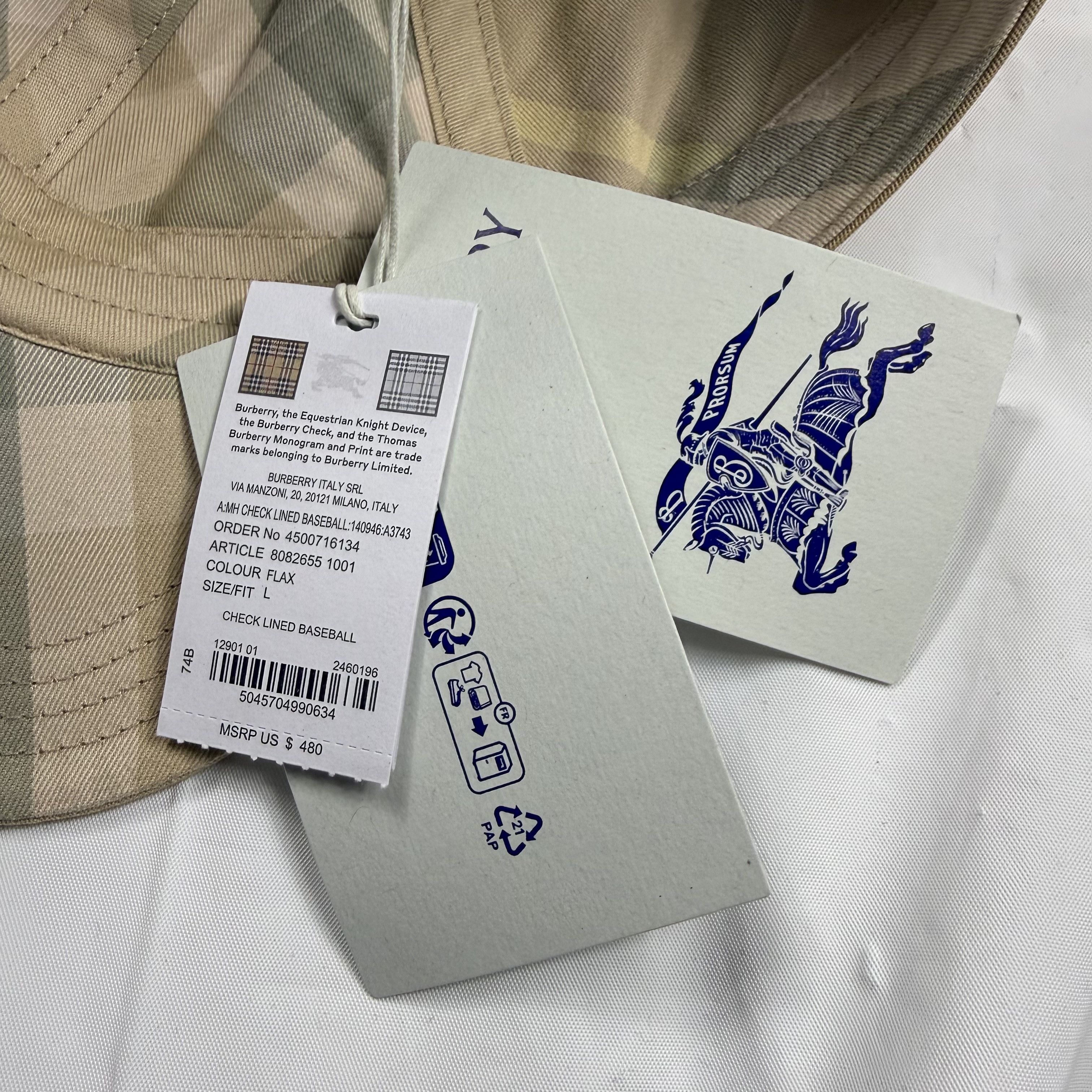 Burberry Burberry Honey Tan Embroidered Logo Vintage Check Lined Hat Size ONE SIZE - 13 Thumbnail