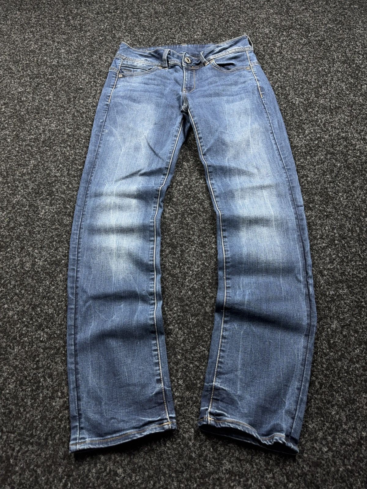 G-Star 00s Y2K G-Star RAW Midge Straight Punk Rock Dark Wash Jeans Size 30" / US 8 / IT 44 - 1 Thumbnail