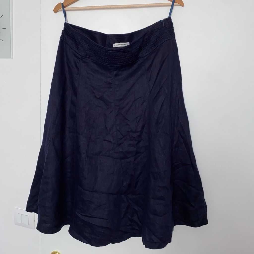Other More & More NWT Navy Blue A-Line Skirt, Italian, Sz 12 Size 34" / US 12 / IT 48 - 1 Thumbnail