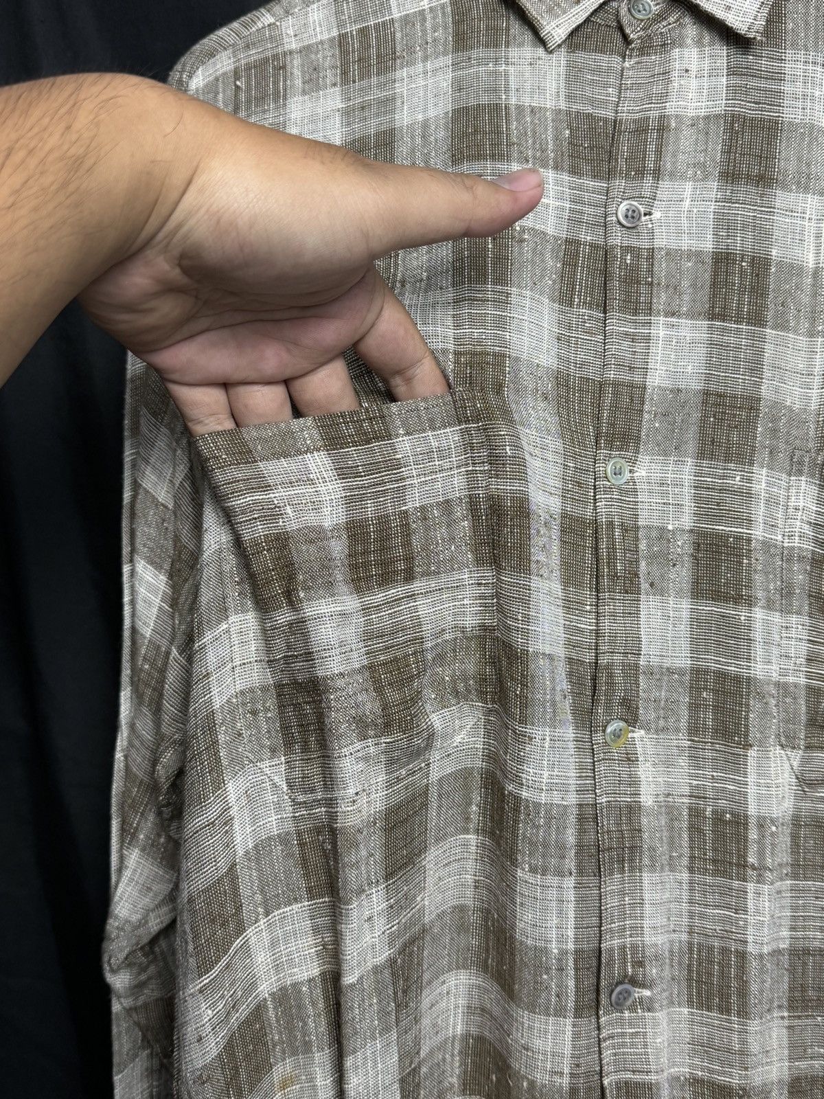 Japanese Brand × Y's for Men × Yohji Yamamoto Ys Formen Plaid Rayon Shirt Button 2 Pocket Size US XL / EU 56 / 4 - 4 Thumbnail