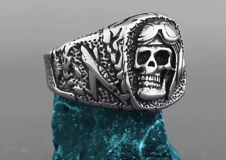 Jewelry Gothic Skull Ring ( size 8 to 14 ) Size ONE SIZE - 2 Thumbnail