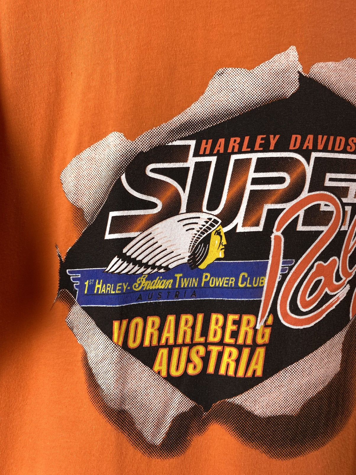 Harley Davidson Vintage 1996 Harley Davidson x Indian Motorcycle T Shirt Size US XL / EU 56 / 4 - 3 Thumbnail