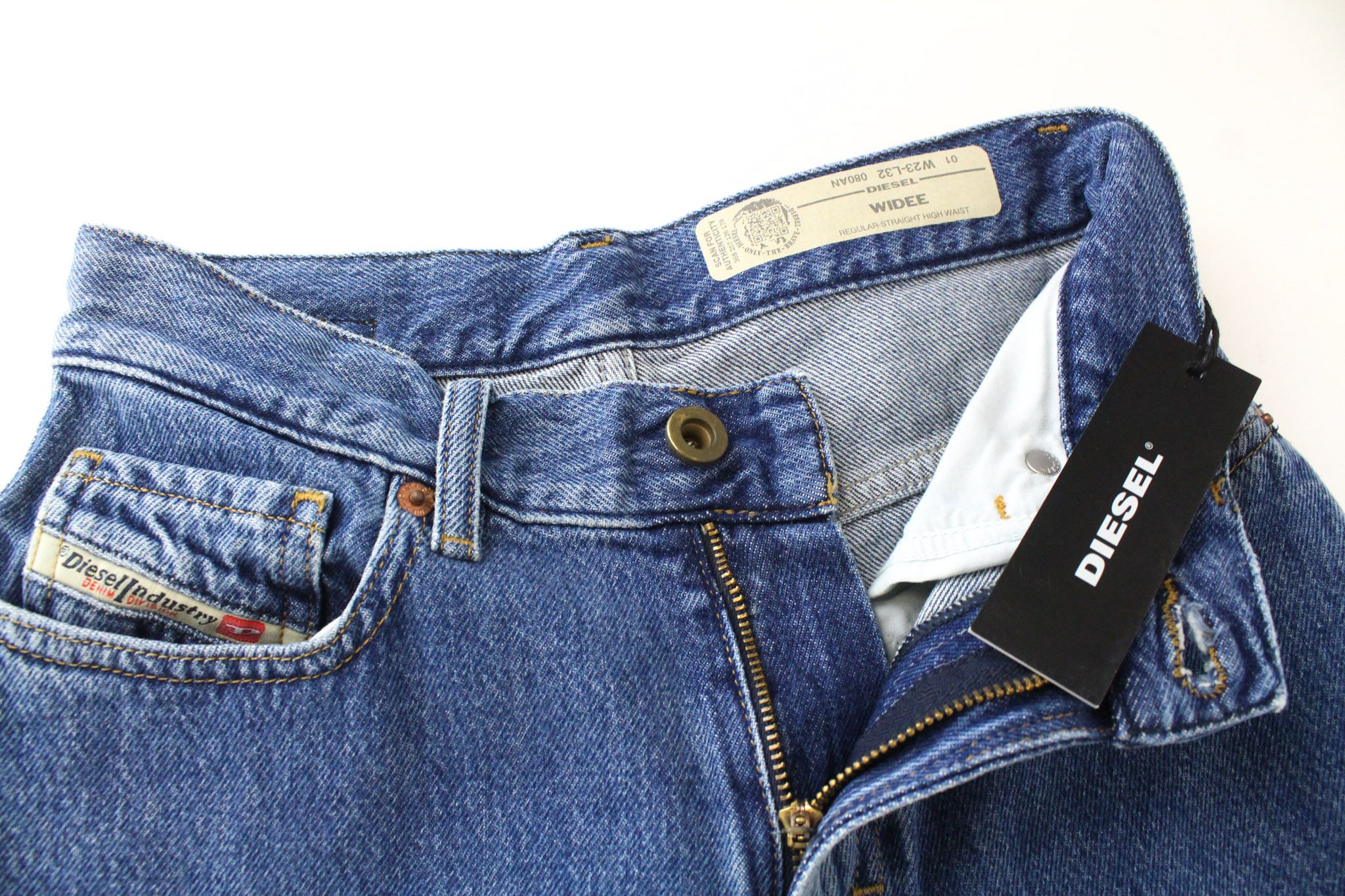 Diesel WIDEE 080AN W23/L32 Blue High Waist Jeans 70519 Size 23" - 5 Thumbnail