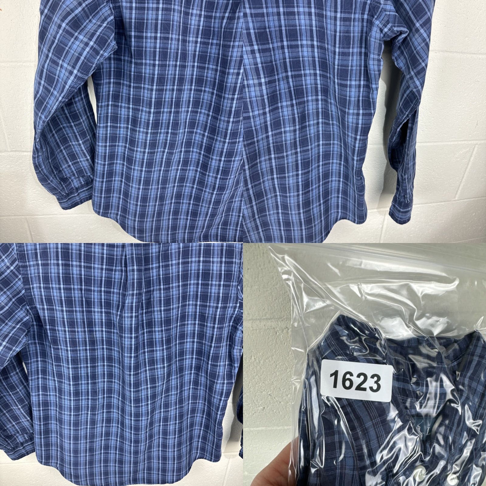 Ralph Lauren VINTAGE Ralph Lauren Shirt Men XL Plaid Button-Up Navy Silk Linen Custom Fit XL Blue 90s Preppy Designer Classic Casual Business Travel Button-Down Size US XL / EU 56 / 4 - 10 Thumbnail