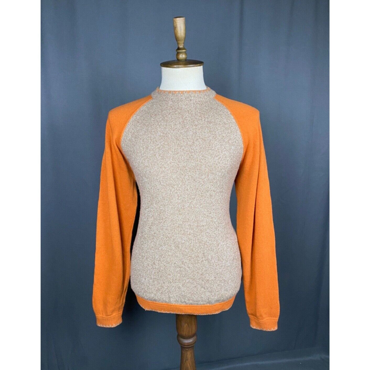 Etro Etro Men's Gray Orange Wool Cashmere Crewneck Sweater Size X Size US XL / EU 56 / 4 - 1 Thumbnail