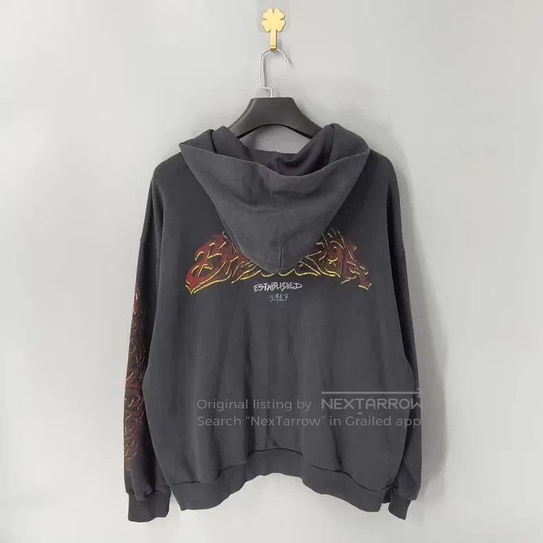 Balenciaga Balenciaga Black Flame Print Hoodie. Size US S / EU 44-46 / 1 - 1 Thumbnail