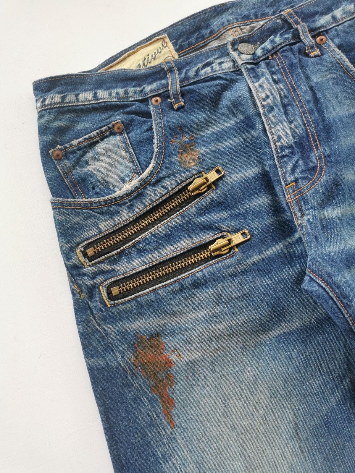 Japanese Brand RNA Alternativves Zipper Twist Leg Tapered Jeans Size US 32 / EU 48 - 5 Thumbnail