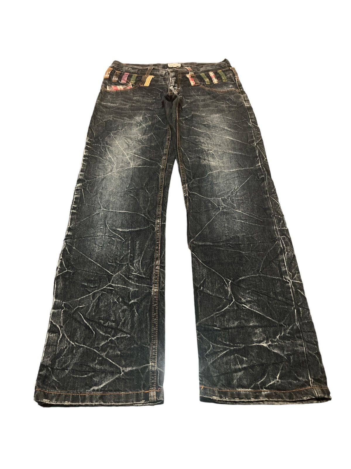 Japanese Brand DOUBLE WAIST‼️NYLAUS DISTRESSED DENIM PANT Size US 30 / EU 46 - 2 Thumbnail
