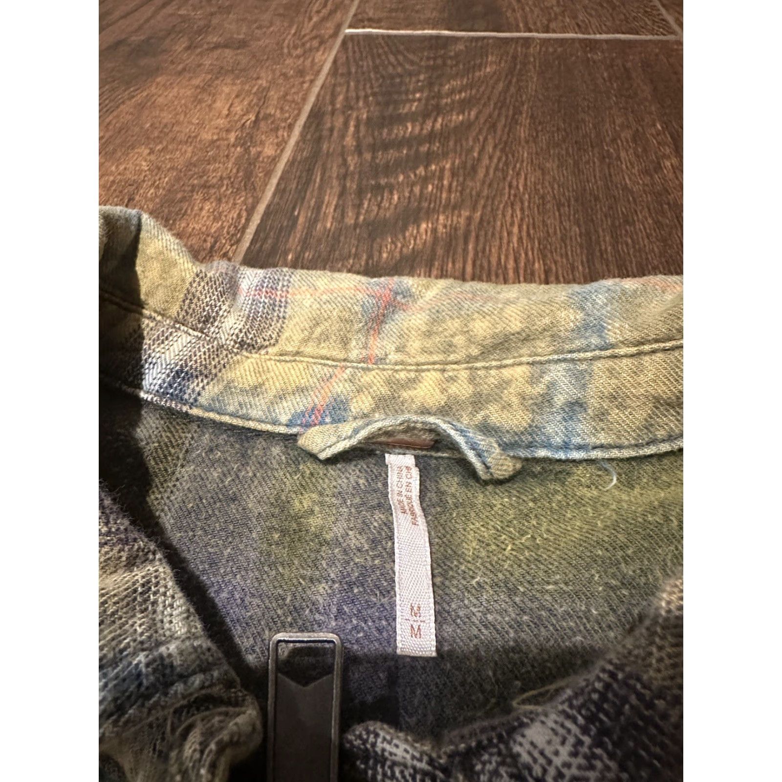 Free People Free People Deconstructed Jacket Adult Medium Green Plaid Zip Up Cotton Womens Size M / US 6-8 / IT 42-44 - 7 Thumbnail