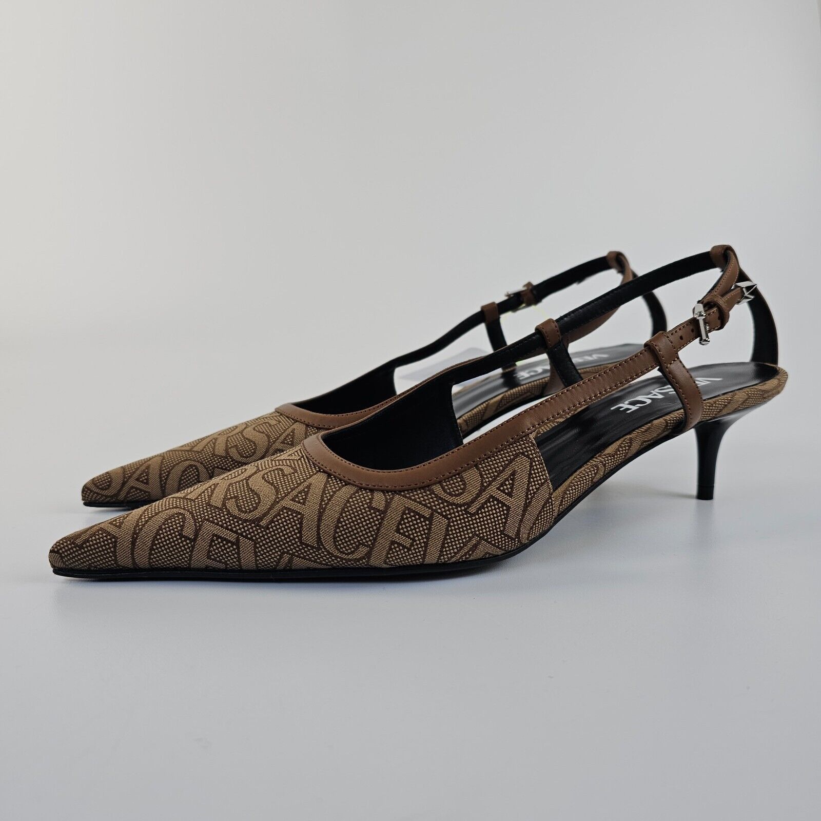 Versace Versace Greca 45mm Beige Slingback Pumps New Size US 7 / IT 37 - 1 Thumbnail