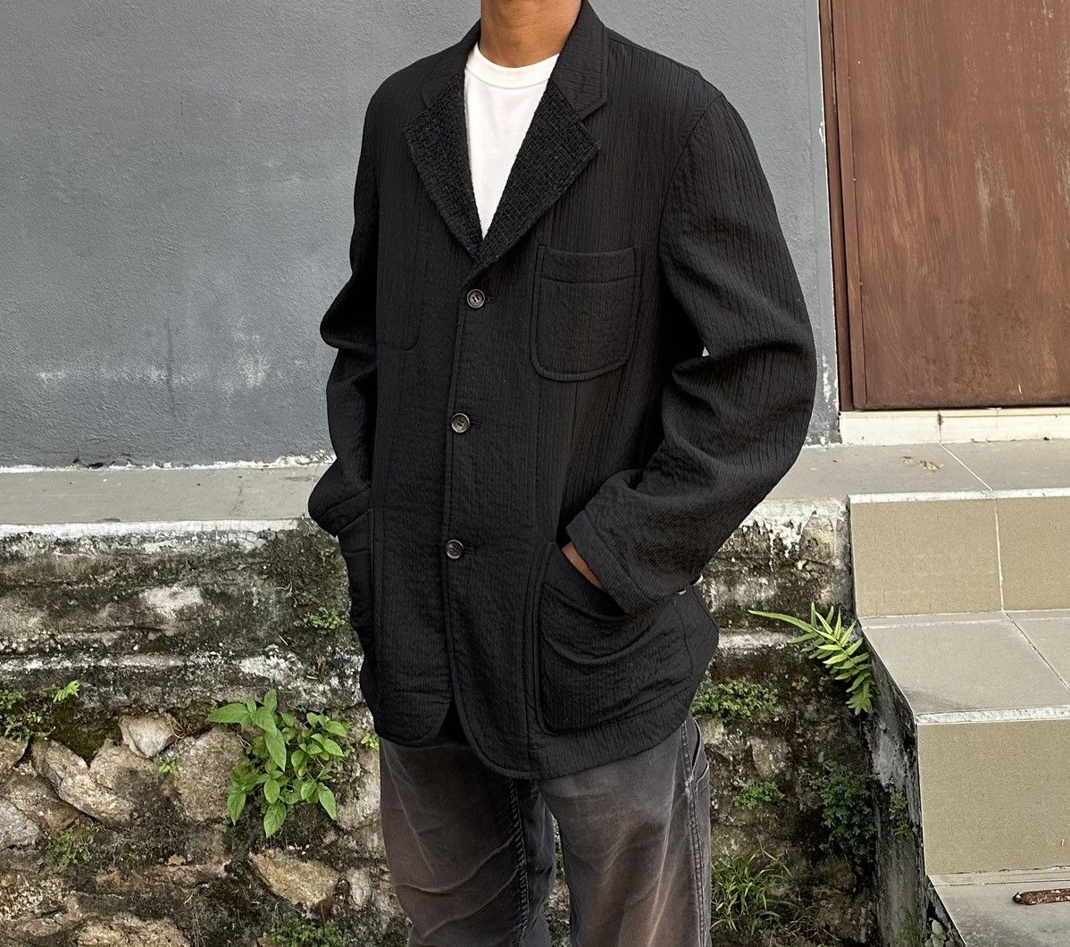 Comme des Garcons AD1997 Comme Des Garcons Homme Wool Chore Jacket Size US M / EU 48-50 / 2 - 5 Thumbnail