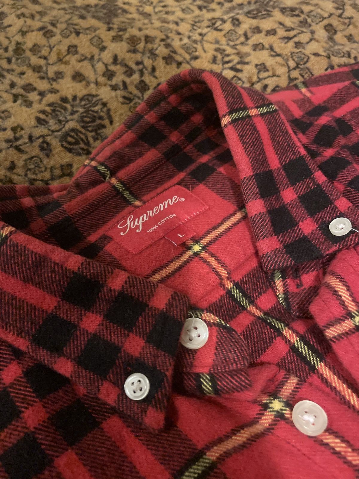 Supreme Supreme Vintage Red Plaid Flannel Size US L / EU 52-54 / 3 - 3 Thumbnail