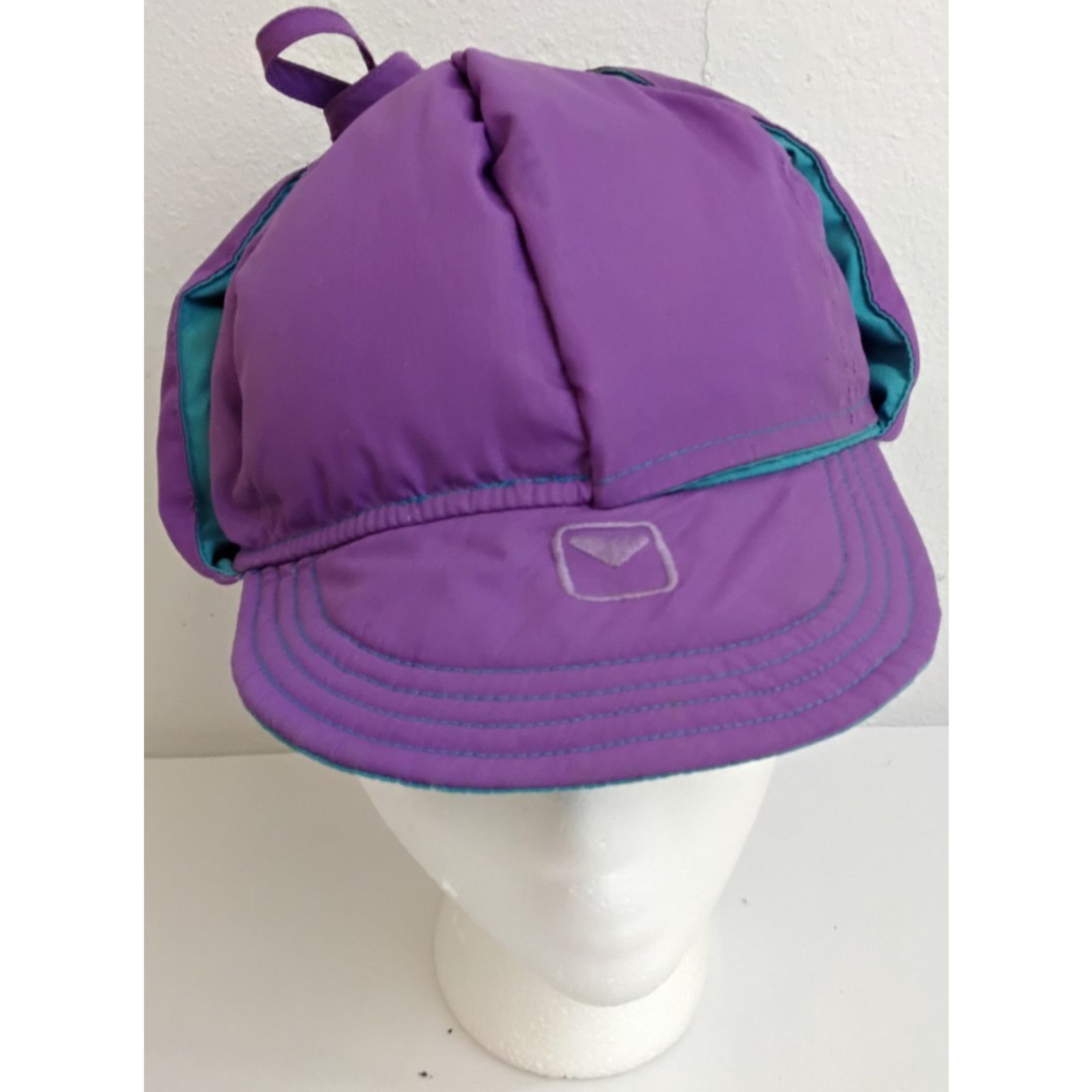 Other 1980s Down Trapper Hat Blue/Purple Reversible Ladies M Size ONE SIZE - 7 Thumbnail