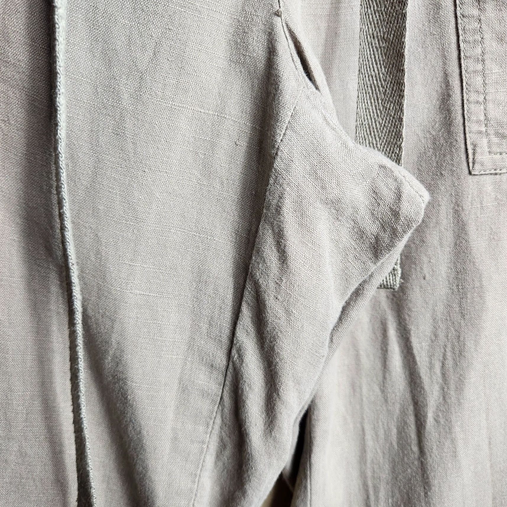 Banana Republic Banana Republic Womens Ryan Fit Pant Wide-Leg Linen Tan 4 | Linen Blend Beach Casual Pockets Bottoms Size 27" / US 4 / IT 40 - 3 Thumbnail