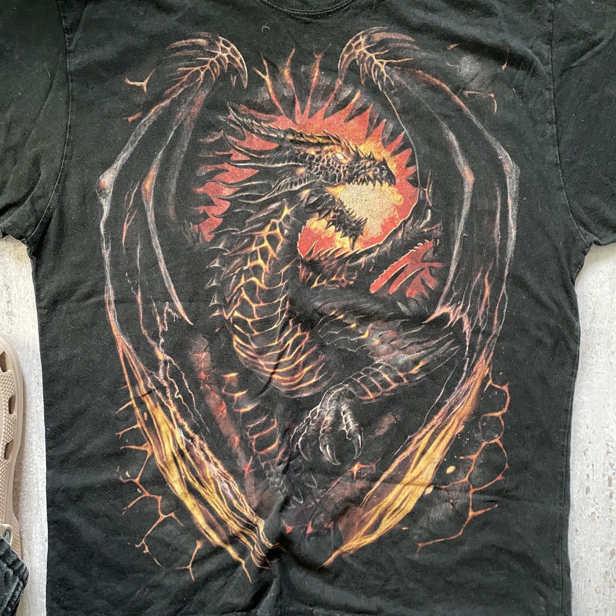 Vintage VINTAGE 90s AMAZING FADED DRAGON BOXY T SHIRT (SPIRAL) 319 Size US XL / EU 56 / 4 - 3 Thumbnail