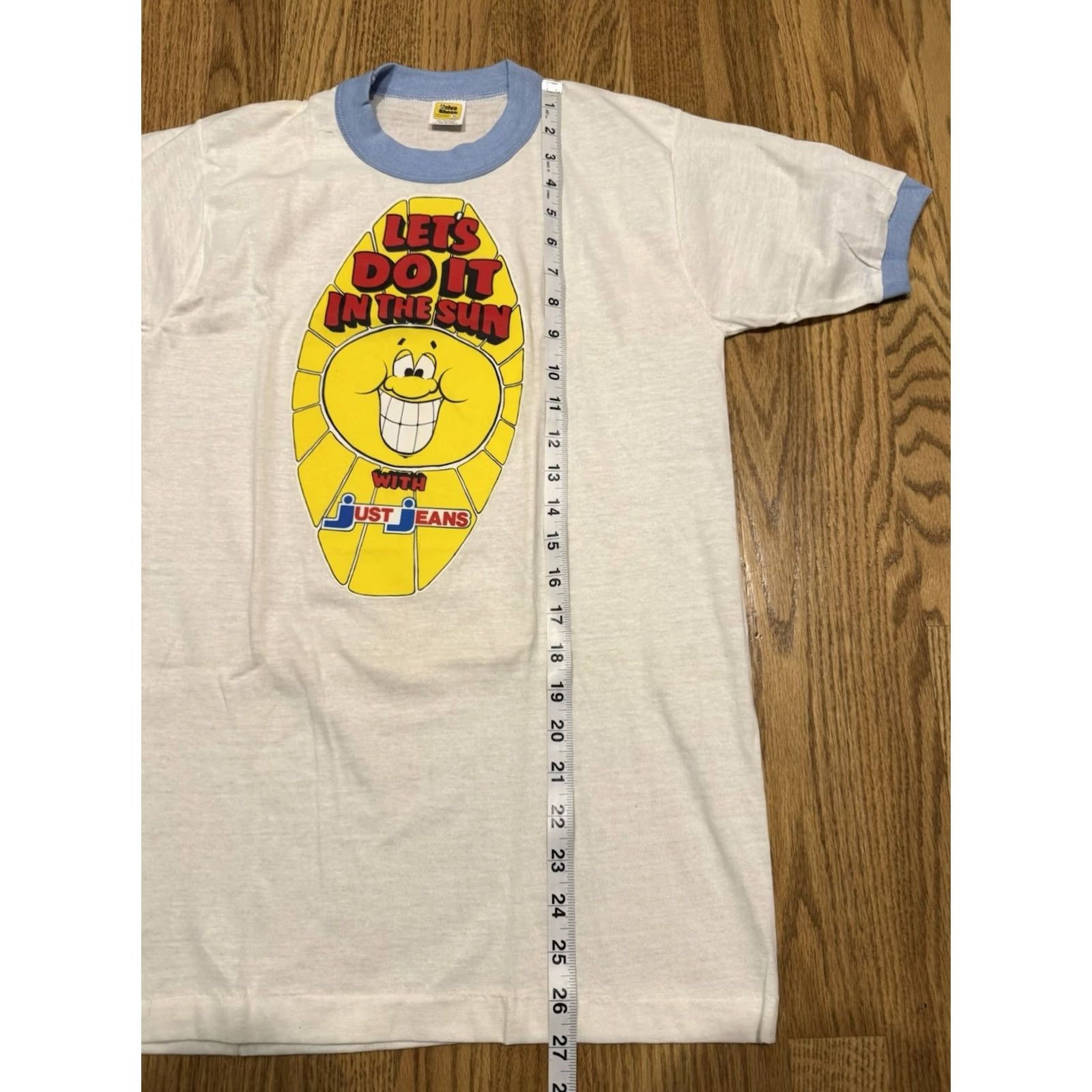 Vintage VINTAGE Just Jeans T-Shirt Shirt M White 80s Beach Denim Promo Retro Mens Short Sleeve Crew Neck Funny 80s Theme Size US M / EU 48-50 / 2 - 5 Thumbnail