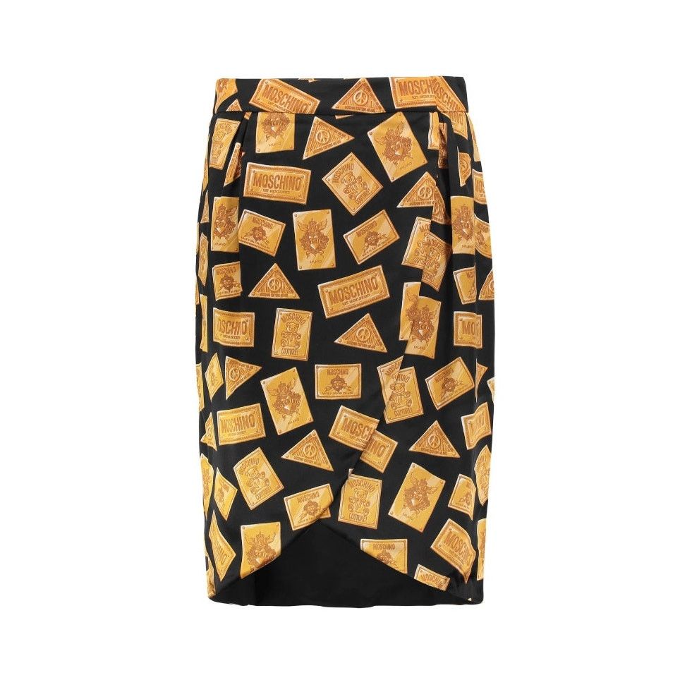 Moschino MOSCHINO COUTURE x Jeremy Scott Plaque Satin Skirt Draped Size 26" / US 2 / IT 38 - 1 Thumbnail
