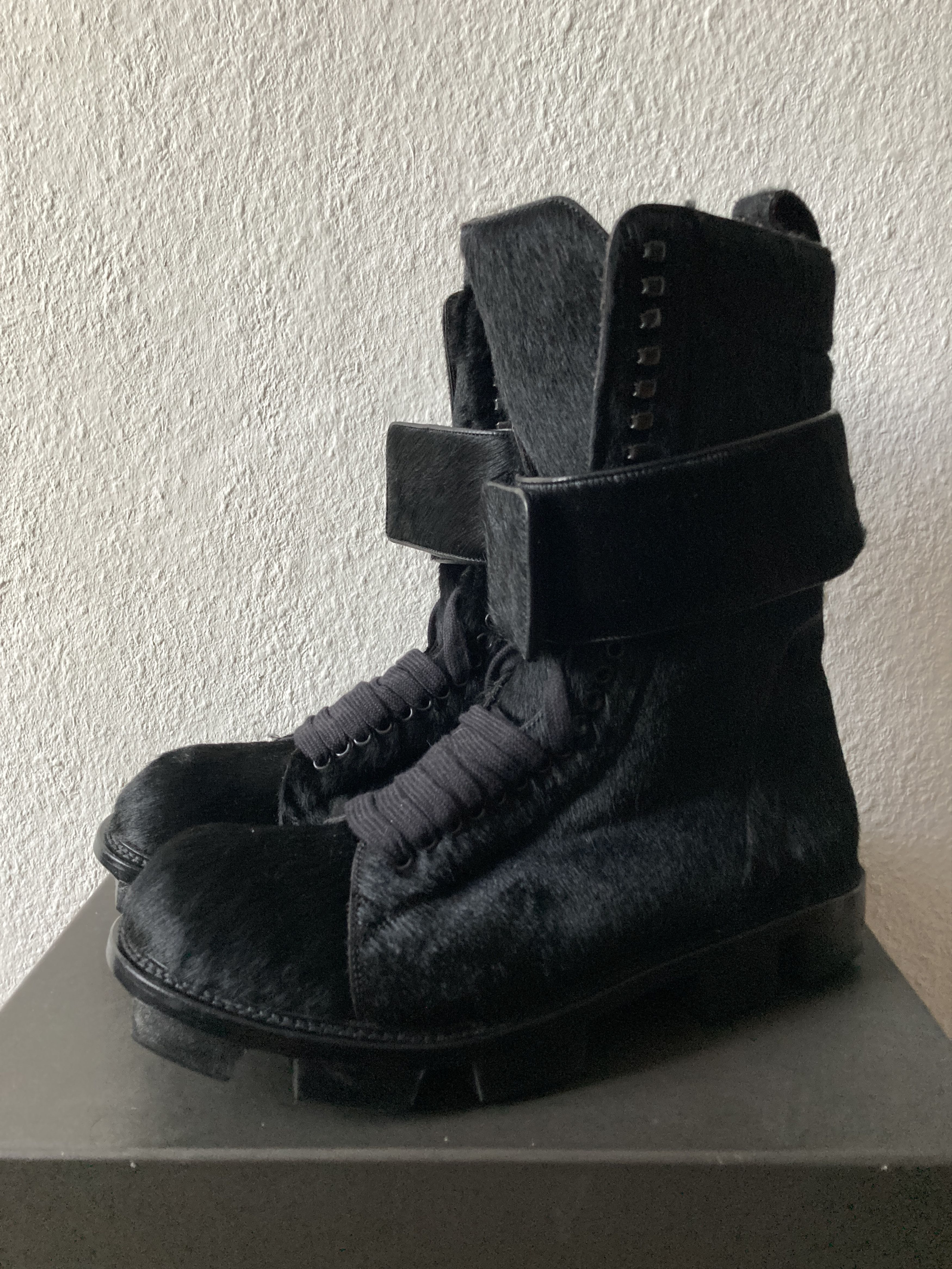 Rick Owens F/W 13 "PLINTH" Runway Pony Hair Hiker Megatooth Boots IT45 Size US 12 / EU 45 - 5 Thumbnail
