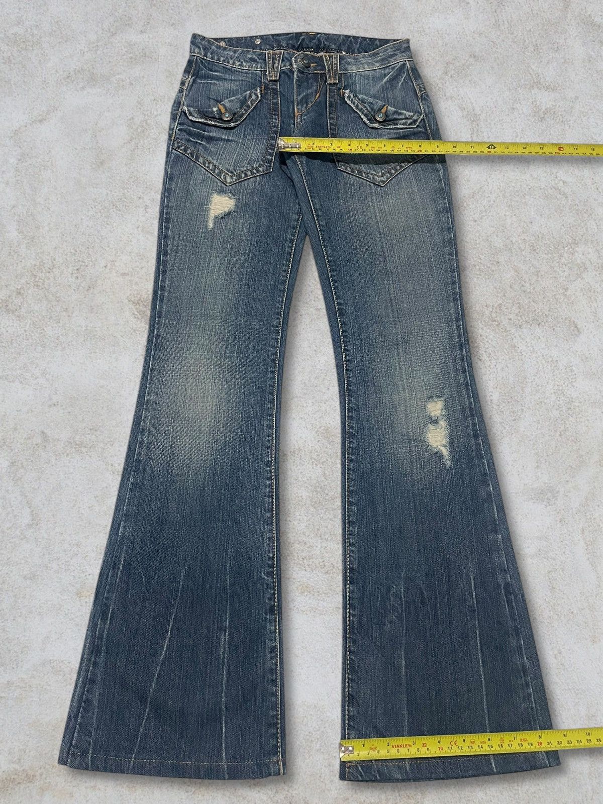 KMRii Vintage Bonaventure Diamond Button Metal Tag Bootcut Jeans Size 28" / US 6 / IT 42 - 16 Thumbnail