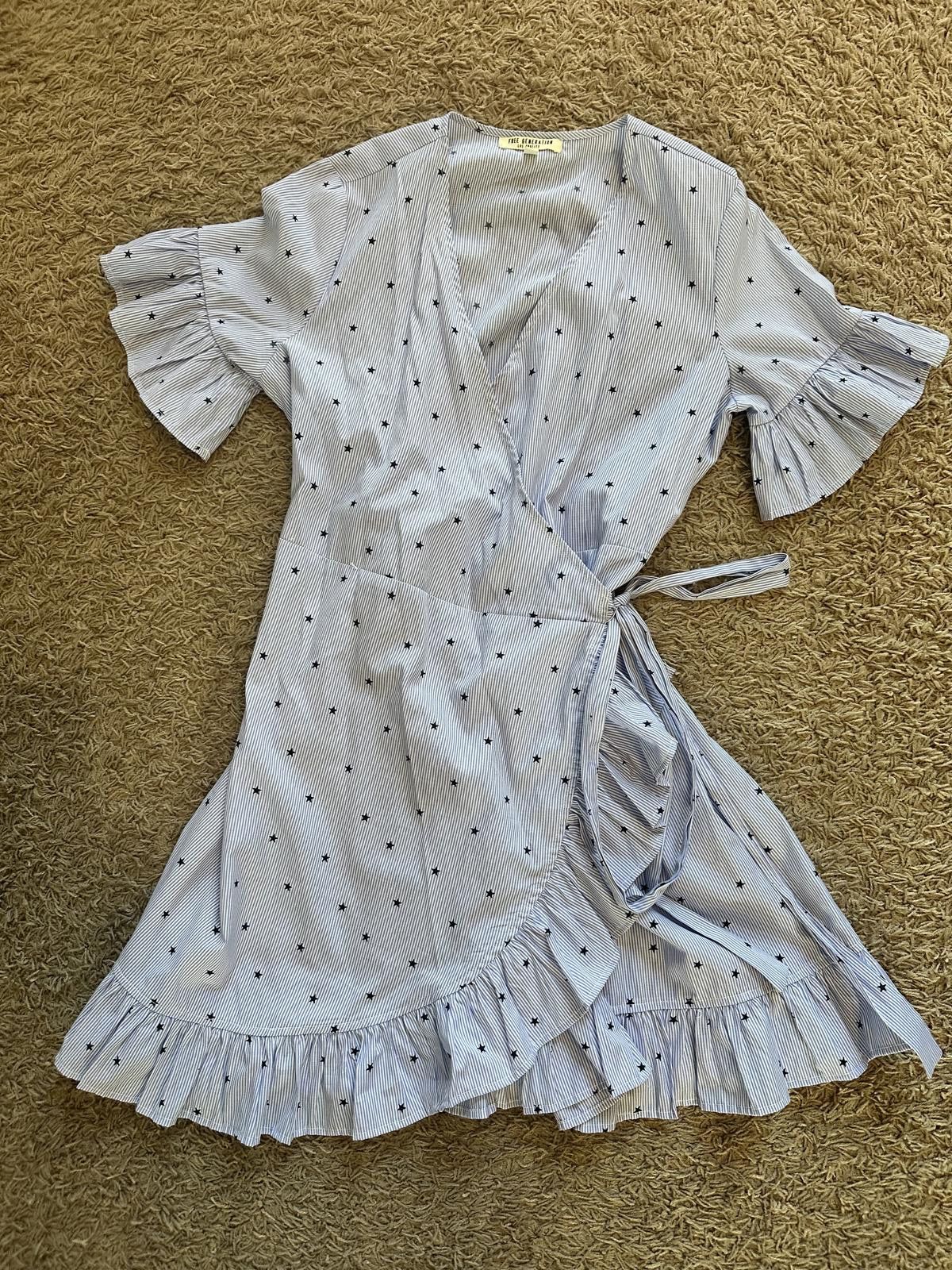 Designer Free Generation Women's Wrap Dress with Ruffle Hem Size ONE SIZE - 1 Thumbnail
